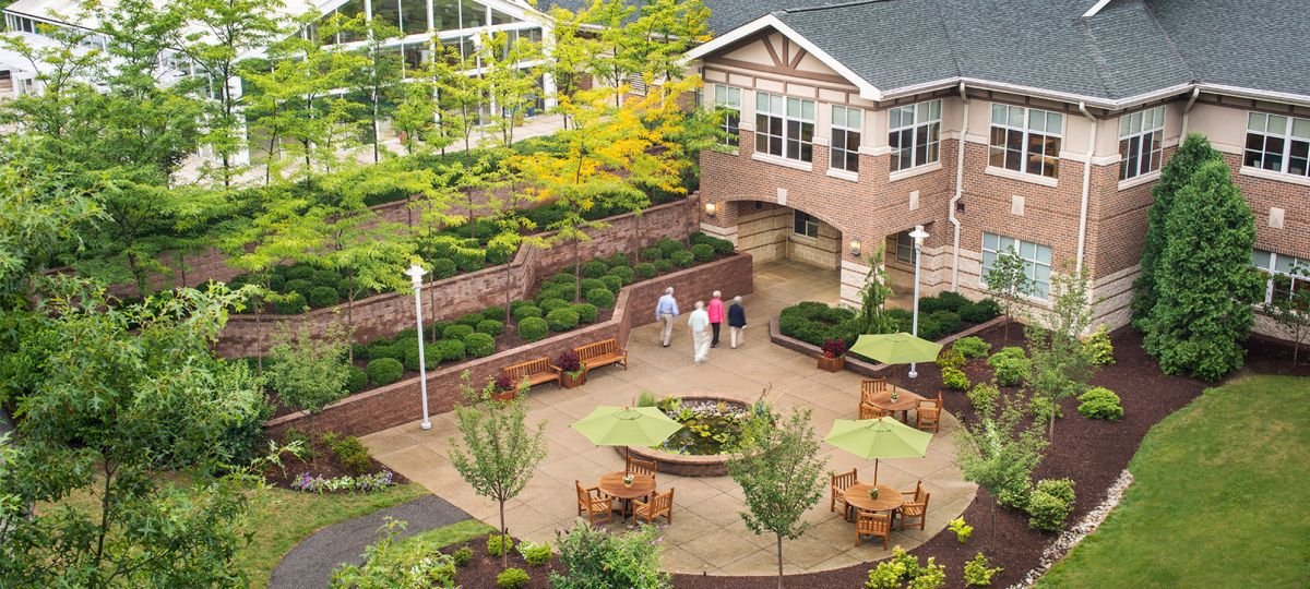 Exterior shot of a Cedar Crest community building.